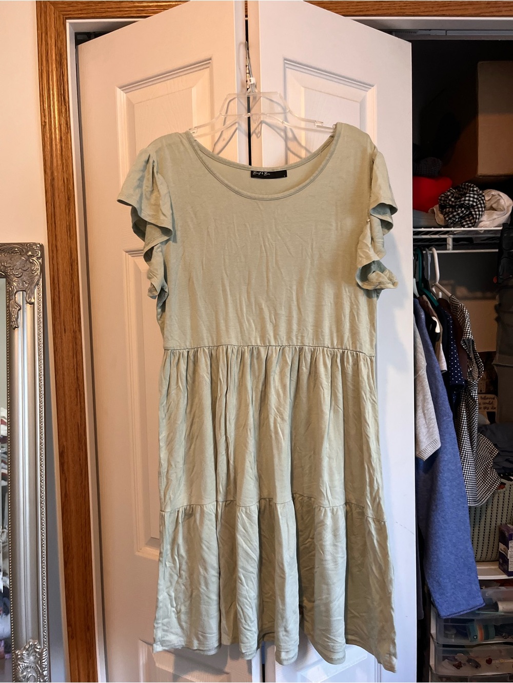 Sage green mini dress